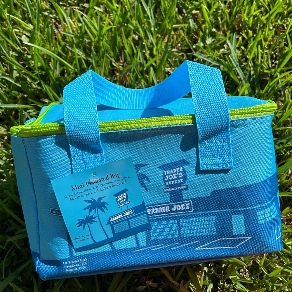 NWT!! Trader Joe’s mini cooler in electronic blue new